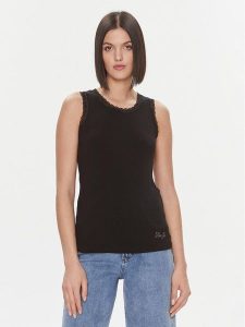 Liu Jo Top 5F3117 J5360 Czarny Regular Fit. Czarne topy Liu Jo, xs, bez wzorów, z wiskozy, bez kołnierzyka, bez ramiączek. Za 199,99 zł.