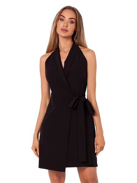 Made of emotion Sukienka w kolorze czarnym rozmiar: S. Czarne sukienki Made Of Emotion, s, bez wzorów, bez kołnierzyka, bez ramiączek, mini. Za 157,73 zł.