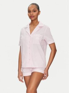 Guess Piżama O5GX10 WH1K1 Różowy Regular Fit. Czerwone piżamy Guess, z aplikacjami, z bawełny, bez ramiączek. Za 269,99 zł.
