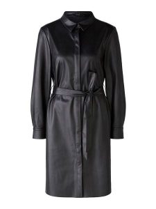 Oui Sukienka w kolorze czarnym ze skóry syntetycznej rozmiar: 42. Czarne sukienki Oui, na co dzień, bez wzorów, ze skóry, bez kołnierzyka, bez ramiączek, midi, proste. Za 202,03 zł.