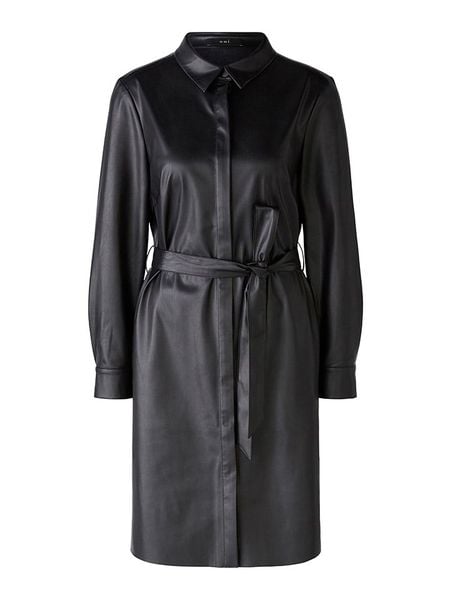 Oui Sukienka w kolorze czarnym ze skóry syntetycznej rozmiar: 38. Czarne sukienki Oui, na co dzień, bez wzorów, ze skóry, bez kołnierzyka, bez ramiączek, midi, proste. Za 189,29 zł.