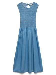 Vero Moda Sukienka jeansowa Nerina 10346564 Niebieski Regular Fit. Niebieskie kombinezony Vero Moda, l, bez wzorów, z bawełny, bez kołnierzyka, bez ramiączek. Za 269,99 zł.