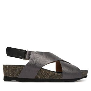 Sandały Pikolinos. Szare sandały Pikolinos, bez wzorów, bez obcasa, na koturnie, bez zapięcia. Za 489,99 zł.