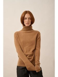 Just Cashmere Kaszmirowy golf "Lexie" w kolorze jasnobrązowym rozmiar: XXL. Brązowe golfy Just Cashmere, bez wzorów, z kaszmiru. Za 391,99 zł.