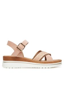Clara Barson Sandały WS2506-05 Różowy. Czerwone sandały Clara Barson, bez wzorów, z materiału, bez obcasa, na koturnie, bez zapięcia. Za 119,99 zł.