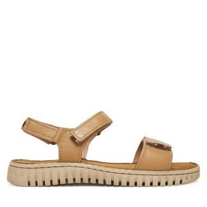 Sandały Go Soft. Brązowe sandały Go Soft, bez wzorów, bez obcasa, na płaskiej podeszwie, bez zapięcia. Za 119,99 zł.