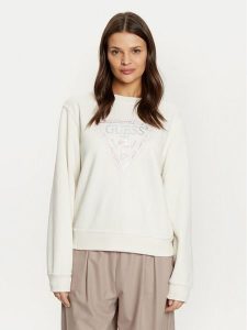 Guess Bluza W5RQ09 K8802 Écru Regular Fit. Bluzy Guess, xl, z aplikacjami, z syntetyku, bez kaptura. Za 219,99 zł.