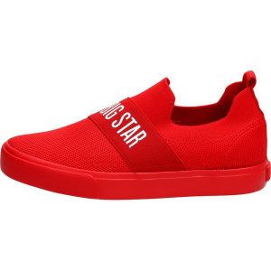 Czerwone tenisówki damskie Big Star Ff274220. Czerwone trampki Big Star, bez wzorów, z tkaniny, bez zapięcia. Za 119,92 zł.