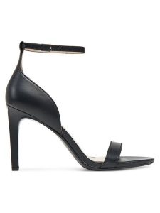 Calvin Klein Sandały Heel Sandal 90 - Lth HW0HW02337 Czarny. Czarne sandały Calvin Klein, bez wzorów, ze skóry, bez obcasa, na szpilce, bez zapięcia. Za 449,99 zł.