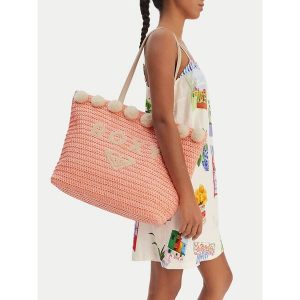 Torebka Roxy. Czerwone shopper bag Roxy, bez wzorów, bez dodatków. Za 119,99 zł.