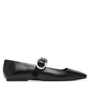 Baleriny Calvin Klein. Czarne balerinki Calvin Klein, bez wzorów, bez obcasa, bez zapięcia. Za 489,99 zł.