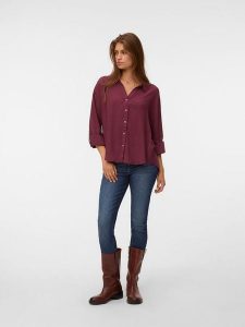 Vero Moda Koszula w kolorze bordowym rozmiar: XL. Czerwone koszule Vero Moda, xl, bez wzorów, z wiskozy, bez kołnierzyka, bez ramiączek. Za 109,95 zł.