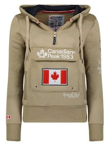 Canadian Peak Bluza "Gyrelle" w kolorze beżowym rozmiar: M. Brązowe bluzy Canadian Peak, m, z aplikacjami, z bawełny, z kapturem. Za 100,75 zł.