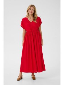 Kaffe Sukienka w kolorze czerwonym rozmiar: 40. Czerwone sukienki Kaffe, na imprezę, s, bez wzorów, z wiskozy, klasyczne, bez kołnierzyka, bez ramiączek, maxi. Za 152,99 zł.