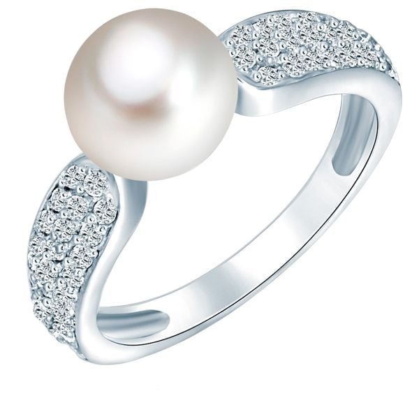 Valero Pearls Pierścionek z perłą srebro wysokiej próby Cyrkonia Perła hodowlana słodkowodna srebrny Pierścionki 1 ct Damski. Szare pierścionki Valero Pearls, z cyrkonią, srebrne. Za 249,99 zł.