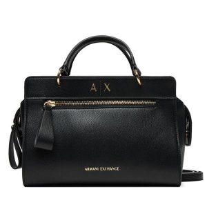 Torebka Armani Exchange. Czarne torebki klasyczne Armani Exchange, bez wzorów, bez dodatków. Za 529,99 zł.
