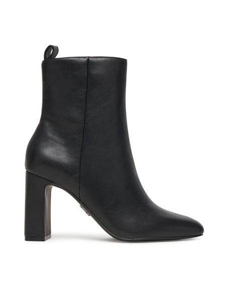 Steve Madden Botki Adelisa SM11002626 Czarny. Czarne botki Steve Madden, bez wzorów, ze skóry, bez obcasa, na słupku, bez zapięcia. Za 509,99 zł.