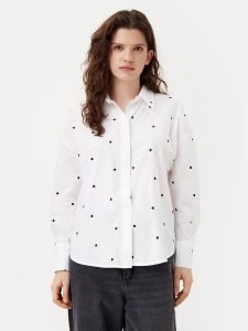 JDY Koszula Nelly 15330490 Biały Loose Fit. Białe koszule JDY, m, bez wzorów, z bawełny, bez kołnierzyka, bez ramiączek. Za 89,99 zł.