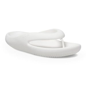 Japonki Crocs Mellow Recovery. Białe klapki Crocs, bez wzorów, bez obcasa. Za 109,99 zł.