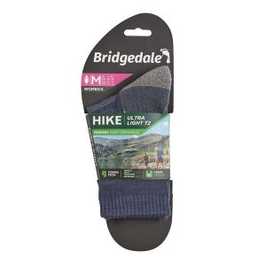 Skarpety do trekkingu damskie Bridgedale HIKE UL END BO ORI LD. Niebieskie skarpetki Bridgedale, bez wzorów, z wełny. Za 86,99 zł.