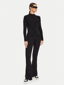 Hugo Sweter Sater 50518323 Czarny Slim Fit. Czarne swetry klasyczne Hugo, xs, z wiskozy, bez kołnierzyka. Za 359,99 zł.