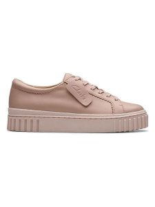 Clarks Skórzane sneakersy "Lea" w kolorze jasnoróżowym rozmiar: 39,5. Różowe trampki Clarks, bez wzorów, bez zapięcia. Za 219,60 zł.