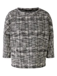 Oui Bluza w kolorze czarno-białym rozmiar: 38. Białe bluzy Oui, bez wzorów, z bawełny, bez kaptura. Za 171,28 zł.