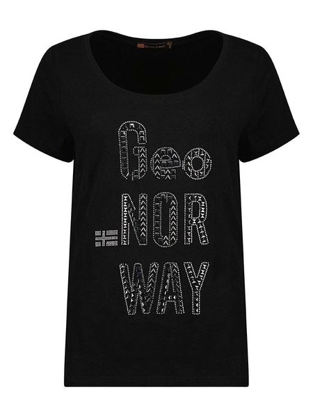 Geographical Norway Koszulka "Jarziza" w kolorze czarnym rozmiar: XXL. Czarne bluzki Geographical Norway, xxl, bez wzorów, z bawełny, bez kołnierzyka, bez ramiączek. Za 82,83 zł.