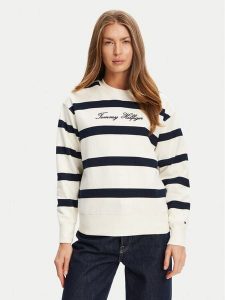 Tommy Hilfiger Bluza Script WW0WW45743 Écru Regular Fit. Bluzy TOMMY HILFIGER, xxl, bez wzorów, z bawełny, bez kaptura. Za 389,99 zł.