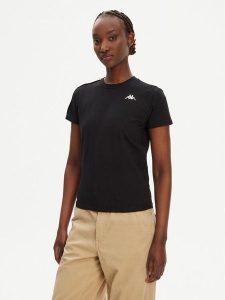 Kappa T-Shirt Banda Pippigt 351N56W Czarny Regular Fit. Czarne t-shirty Kappa, l, bez wzorów, z bawełny, bez kołnierzyka, bez ramiączek. Za 119,99 zł.