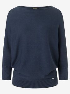More & More Sweter w kolorze granatowym rozmiar: 42. Niebieskie swetry oversize More & More, bez wzorów, ze splotem, bez ramiączek. Za 174,45 zł.