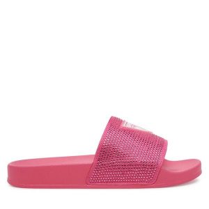 Klapki Guess. Czerwone klapki Guess, z aplikacjami, bez obcasa. Za 129,99 zł.