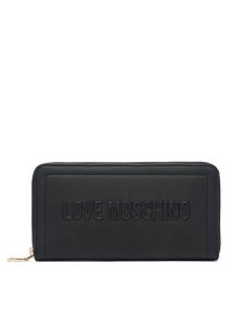 LOVE MOSCHINO Portfel Signature Love JC5500PP1PLE0000 Czarny. Czarne portfele LOVE MOSCHINO, bez wzorów, ze skóry. Za 459,99 zł.