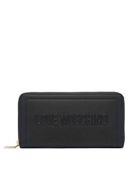 LOVE MOSCHINO Portfel Signature Love JC5500PP1PLE0000 Czarny. Czarne portfele LOVE MOSCHINO, bez wzorów, ze skóry. Za 459,99 zł.
