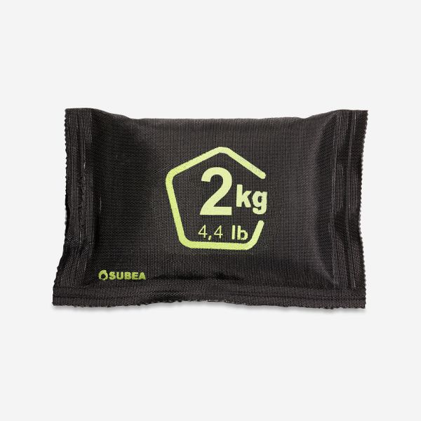 Balast śrutowy ołowiany 2 kg do nurkowania. Czarne kombinezony DECATHLON, l, bez wzorów, z materiału, klasyczne, bez kołnierzyka, bez ramiączek. Za 99,99 zł.
