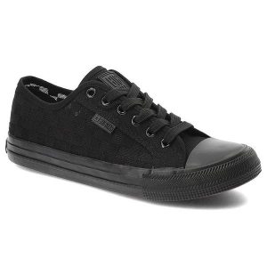 Czarne Trampki Big Star Modne Buty Damskie. Czarne trampki Big Star, bez wzorów, bez zapięcia. Za 149,00 zł.
