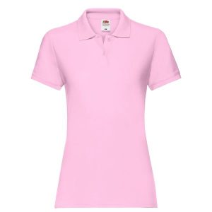 Damska Koszulka Polo Premium. Niebieskie koszulki sportowe FRUIT OF THE LOOM, bez wzorów, bez ramiączek. Za 80,99 zł.