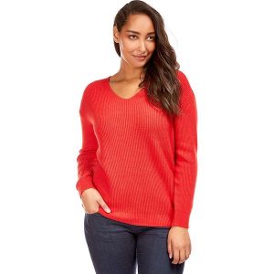 Sweter w kolorze czerwonym. Czerwone swetry oversize marki Cashmere Curve, z kaszmiru. W wyprzedaży za 108,95 zł.