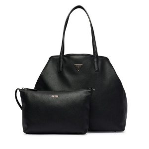 Torebka Guess. Czarne shopper bag Guess, z aplikacjami, bez dodatków. Za 714,99 zł.