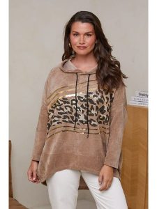 Curvy Lady Bluza w kolorze jasnobrązowym rozmiar: 40/42. Brązowe bluzy Curvy Lady, bez wzorów, z kapturem. Za 118,56 zł.