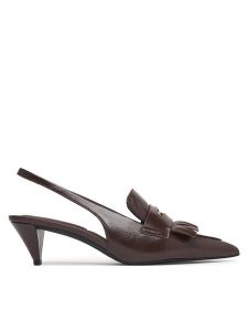 Tommy Hilfiger Czółenka Th Penny Bar Pointy Sling Back FW0FW09535 Brązowy. Brązowe czółenka TOMMY HILFIGER, bez wzorów, ze skóry, bez obcasa, bez zapięcia. Za 569,99 zł.