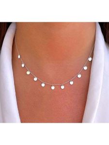 Eclat d'Argent Srebrny naszyjnik z elementami ozdobnym - dł. 38 cm rozmiar: onesize. Szare naszyjniki Eclat d'Argent, srebrne. Za 108,99 zł.