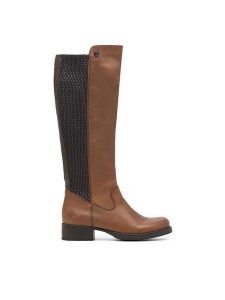 Rieker Kozaki Z9591-22 Brązowy. Brązowe kozaki Rieker, bez wzorów, ze skóry, bez obcasa, na słupku, bez zapięcia. Za 309,99 zł.
