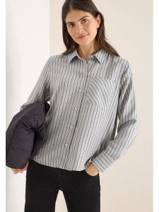 Cecil Bluzka w kolorze szarym rozmiar: XS. Szare bluzki Cecil, xs, bez wzorów, bez kołnierzyka, bez ramiączek. Za 196,24 zł.