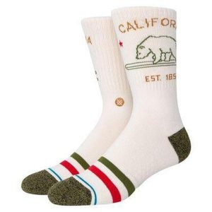 Skarpety Stance California Republic białe. Czerwone skarpetki Stance, bez wzorów. Za 114,17 zł.