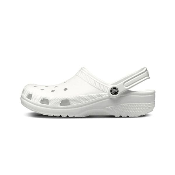 Japonki Crocs Classic, Dla obu płci. Białe klapki Crocs, bez wzorów, z materiału, bez obcasa. Za 294,00 zł.