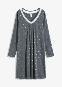 Koszula nocna. Szare koszule nocne bonprix, bez wzorów, bez ramiączek. Za 59,99 zł.