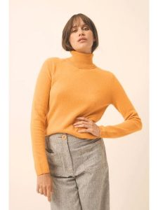 Just Cashmere Kaszmirowy sweter "Ava" w kolorze żółtym rozmiar: XL. Żółte golfy Just Cashmere, bez wzorów, z kaszmiru. Za 347,99 zł.