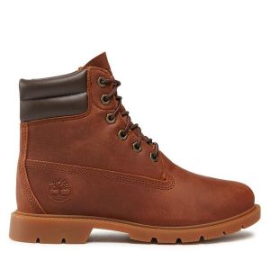 Trapery Timberland. Brązowe buty zimowe Timberland, bez obcasa, bez zapięcia. Za 649,99 zł.