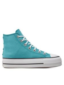 Converse Trampki Chuck Taylor All Star Lift Platform Stars A06492C Turkusowy. Niebieskie trampki Converse, bez wzorów, z materiału, bez zapięcia. Za 309,99 zł.